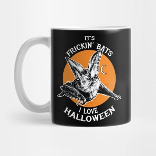 It's frickin' bats I love Halloween, vintage retro vampire bat and moon Mug